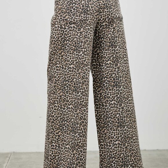 High End Boutique Animal Print Wide Leg High Rise Plus Size Pants Size 3X - Picture 6 of 8